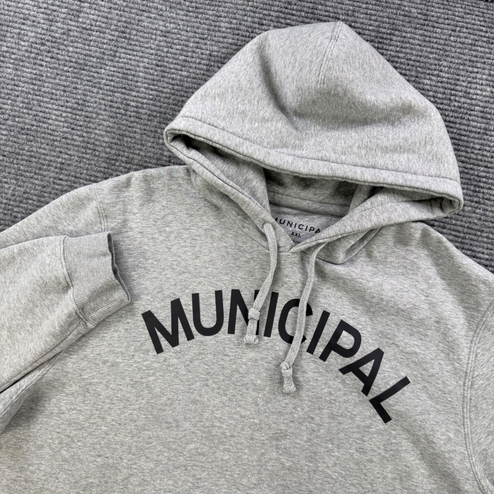 Municipal Sport Utility Gear Men XXL Heather Grey Pullover Hoodie Sweatshirt 2XL